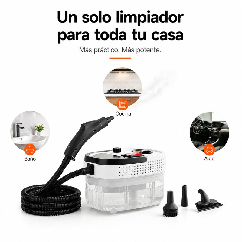 Limpiador a Vapor Portátil 2500W PRO™ | Adiós grasa pegada al instante
