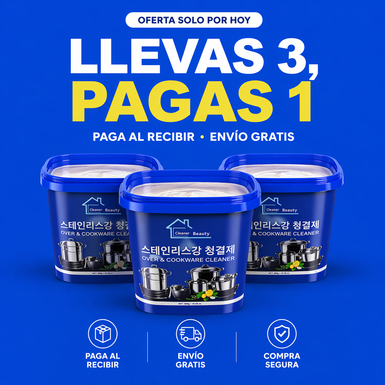 x3 Pasta Limpia Ollas™ | No gastes, recupéralas