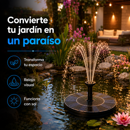 Fuente Solar Flotante PRO™ | Transforma tu jardín en un paraíso