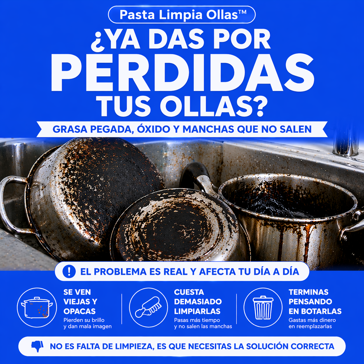 x3 Pasta Limpia Ollas™ | No gastes, recupéralas