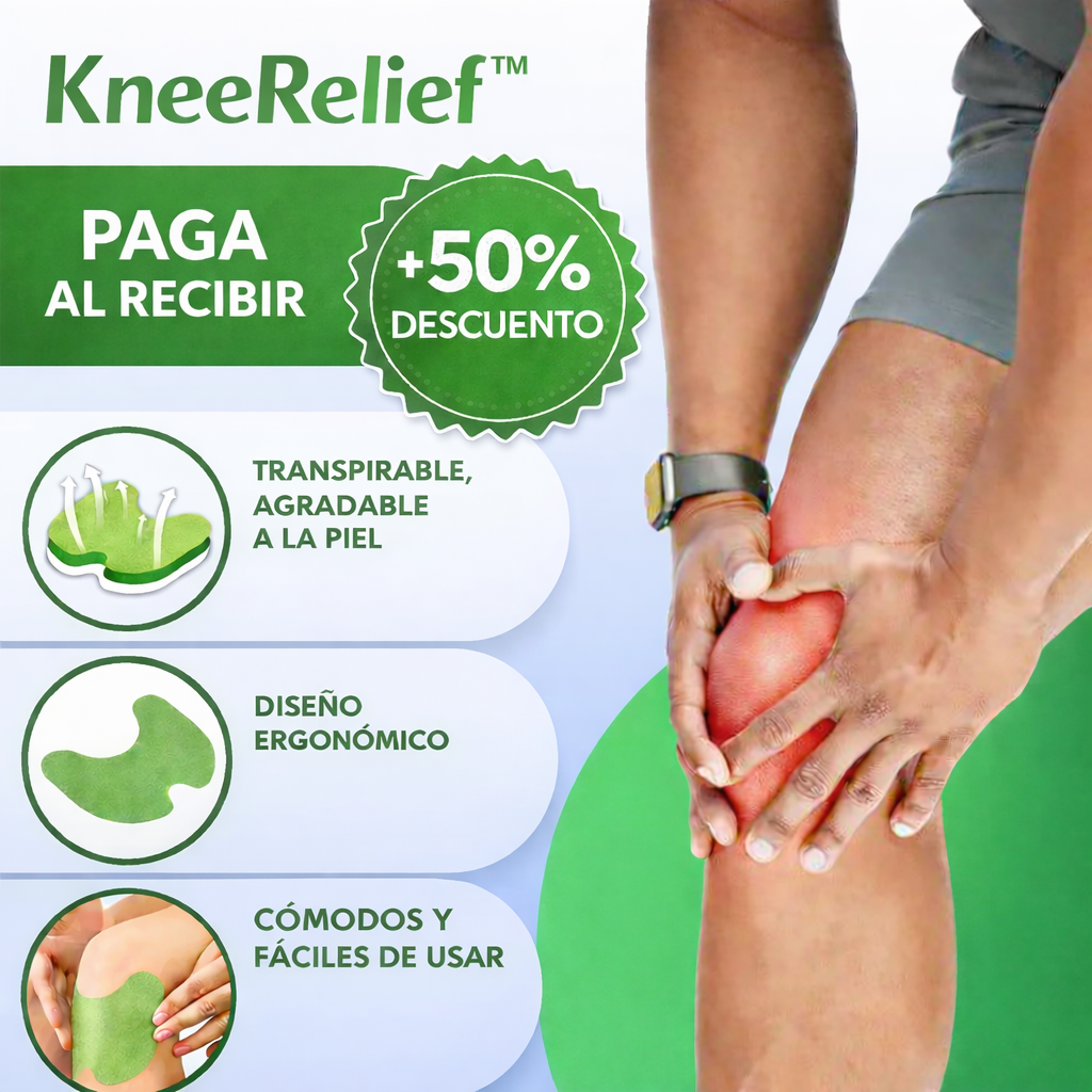 KneeRelief™ – Alivio Natural para la Rodilla (Pack 60 Parches)