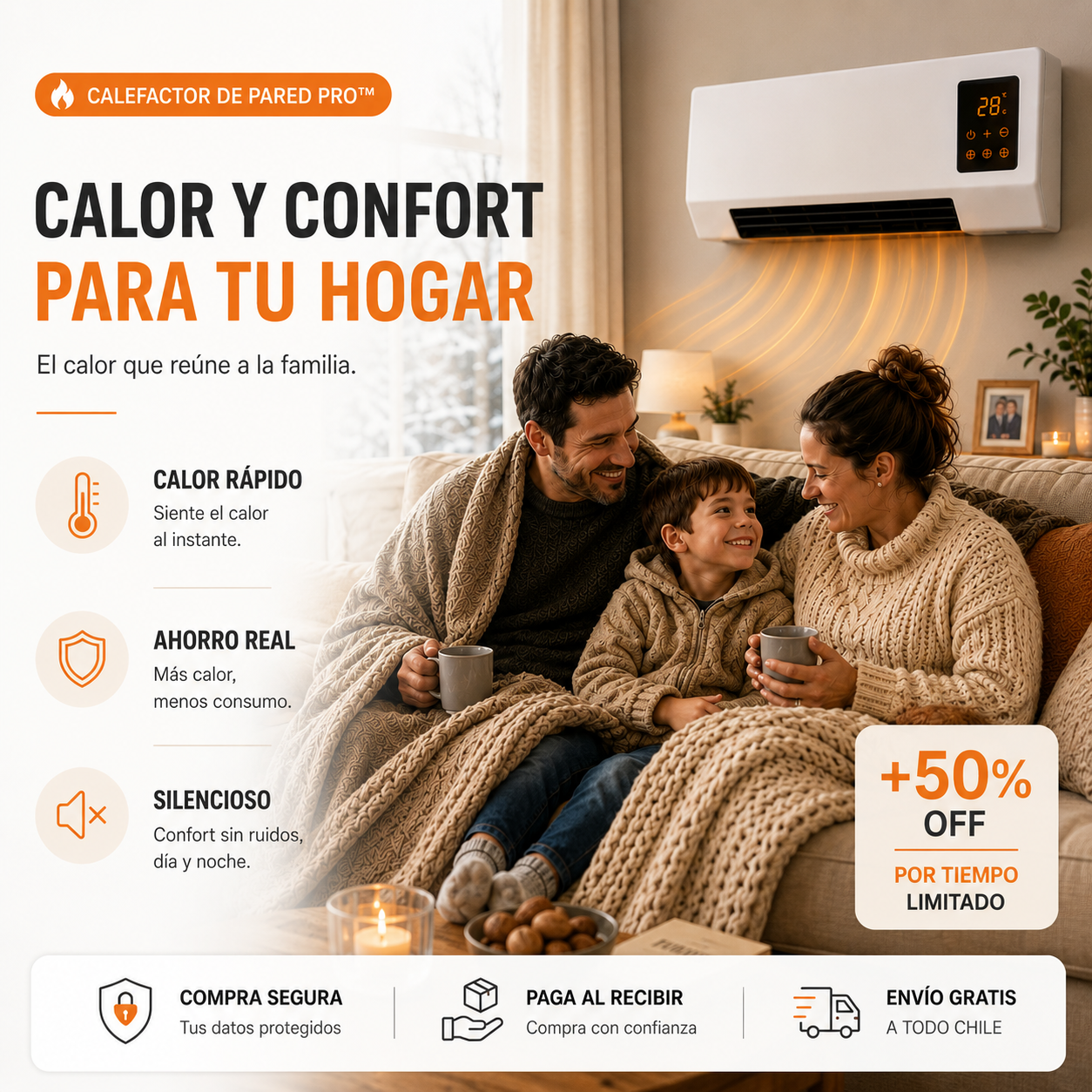 Calefactor de Pared PRO™ | Deja de pasar frío sin gastar de más