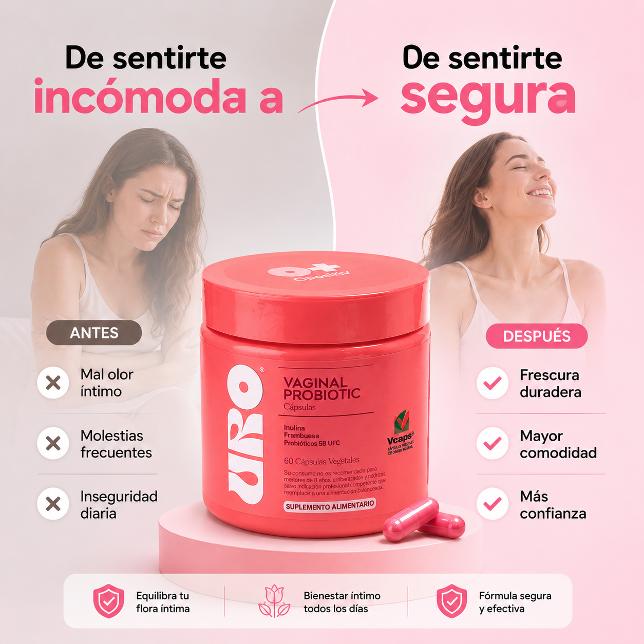 URO™ Probiótico Vaginal • Recupera Tu Equilibrio Íntimo