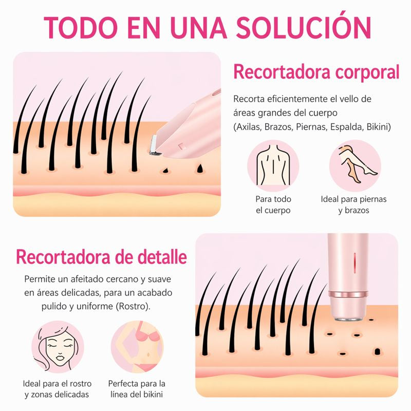 Depiladora Segura 2 en 1™  Sin Dolor ni Irritación