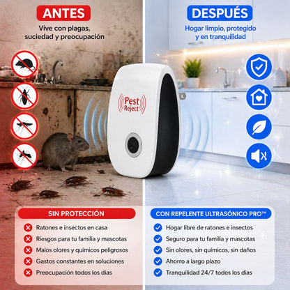Repelente Ultrasónico PRO™ 2x1 | Hogar libre de plagas sin venenos