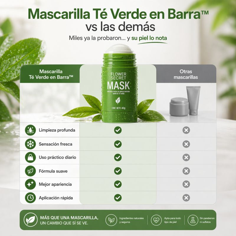 Mascarilla Té Verde en Barra™ | Elimina impurezas al instante