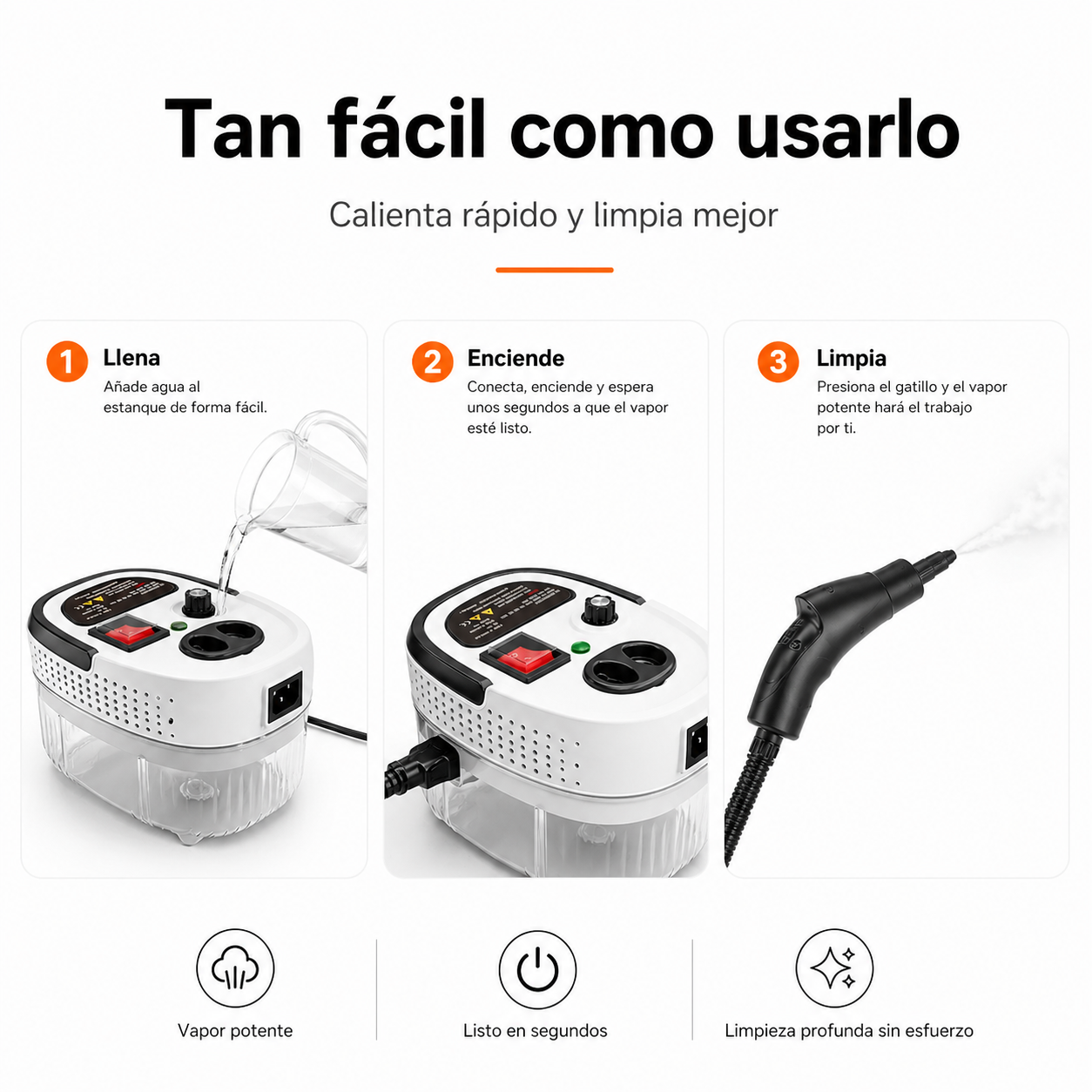 Limpiador a Vapor Portátil 2500W PRO™ | Adiós grasa pegada al instante