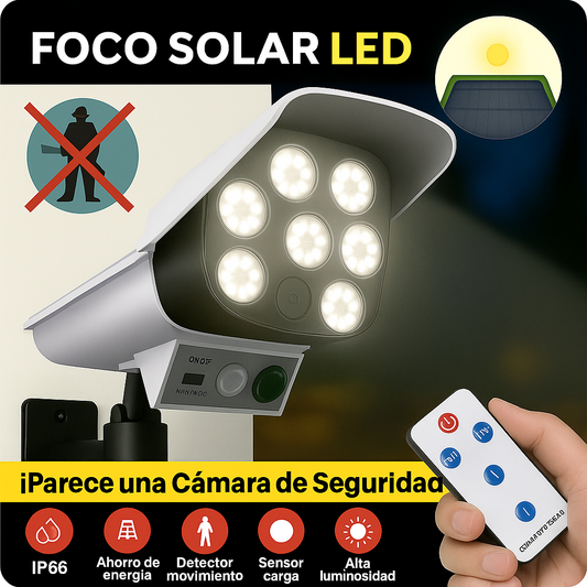 Foco Solar Tipo Cámara 360° | Seguridad Total