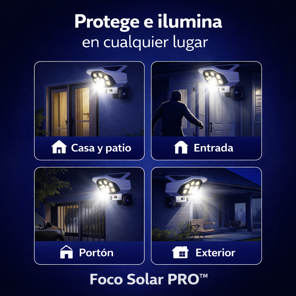 Foco Tipo Cámara Solar PRO™ – Ilumina y Protege Tu Hogar