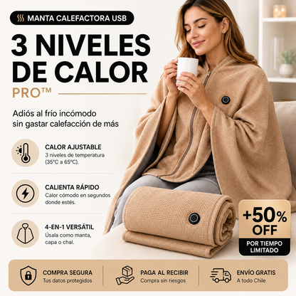 Manta Calefactora USB PRO™ | Adiós al frío al instante