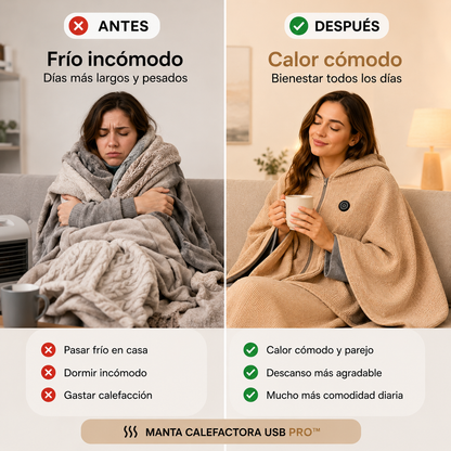 Manta Calefactora USB PRO™ | Adiós al frío al instante