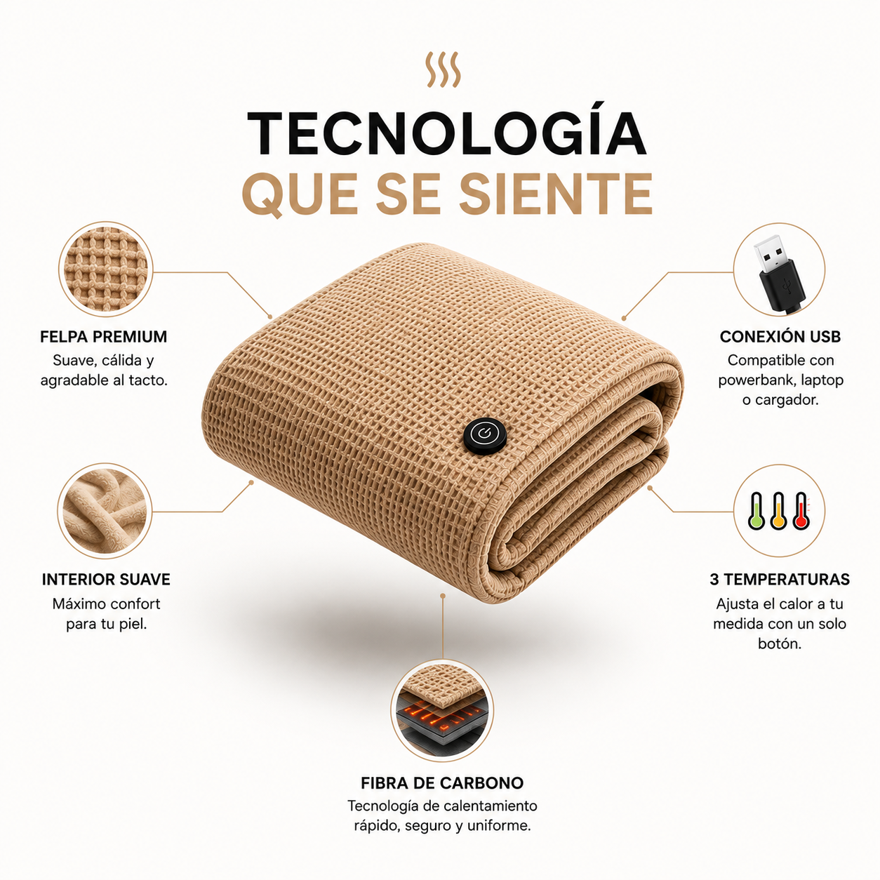 Manta Calefactora USB PRO™ | Adiós al frío al instante