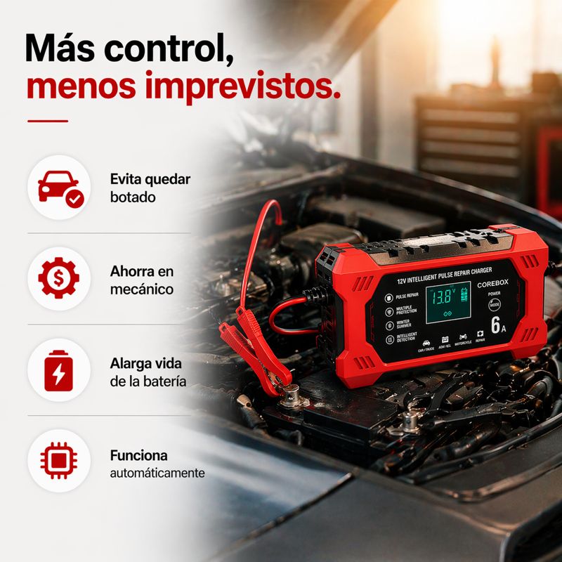 Cargador de Batería™ | Evita quedar botado