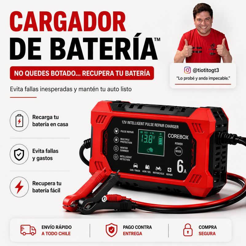 Cargador de Batería™ | Evita quedar botado